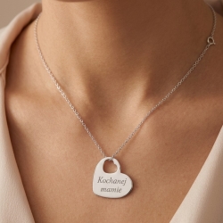Naszyjnik srebrny 925 SERCE z grawerem dla Mamy dla Niej personalizowany